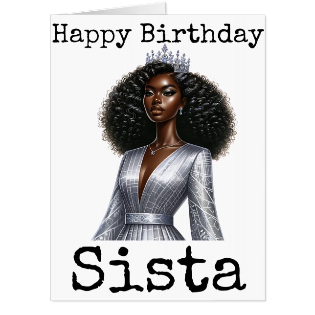 Happy Birthday Sista Melanin Woman Black Women Sis Card (Front)