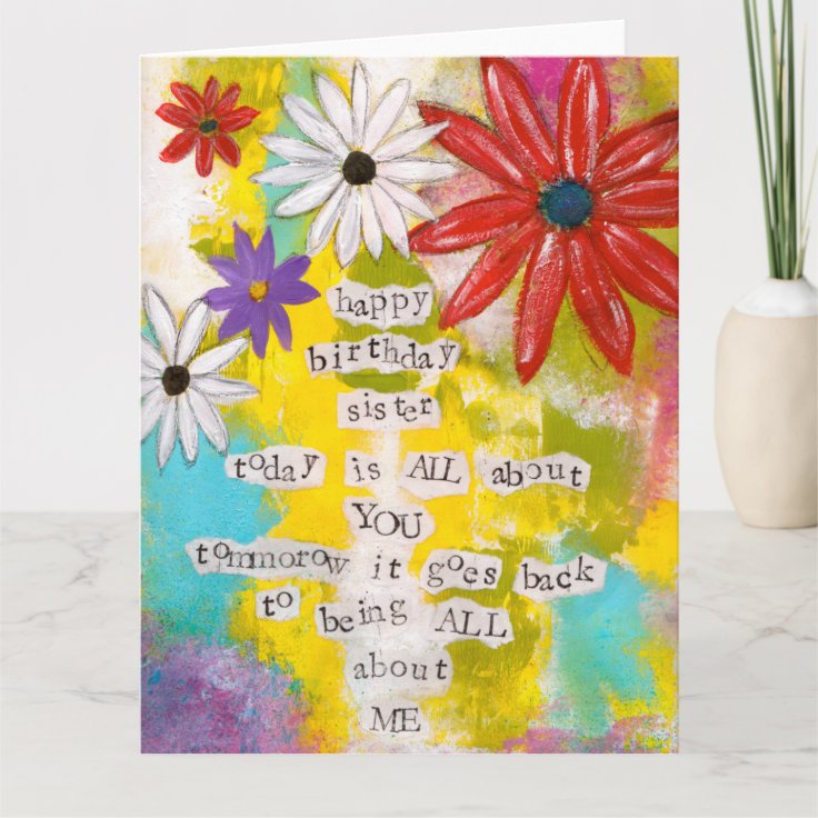 Happy Birthday, Sister - Blank Greeting Card | Zazzle