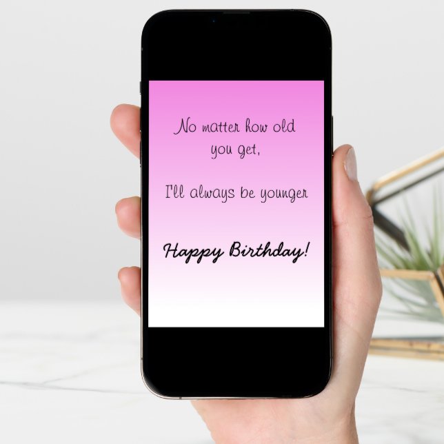 Happy Birthday Sister Brother Older Humor Funny Card (Front Digital)