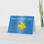 Happy Birthday Sister Butterfly and Flowers Card<br><div class="desc">This is a lovely Birthday Card for your sister!</div>