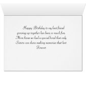 Happy Birthday Sister Cards (Inside Horizontal (Bottom))