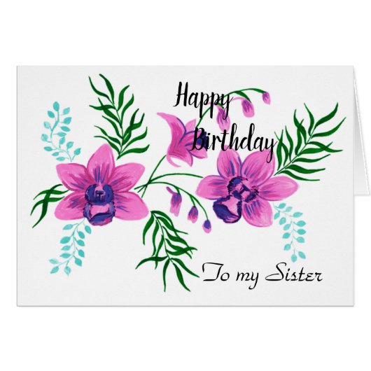 Happy Birthday Sister Cards (Front Horizontal)