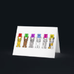 Happy Birthday Sister Cartoon Cats Card<br><div class="desc">Different cartoon cats holding  up brightly colored cards with letters on that spell out 'Sister'.</div>