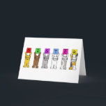 Happy Birthday Sister Cartoon Cats Card<br><div class="desc">Different cartoon cats holding  up brightly colored cards with letters on that spell out 'Sister'.</div>