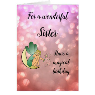 Happy Birthday Sister Fairy design Cards