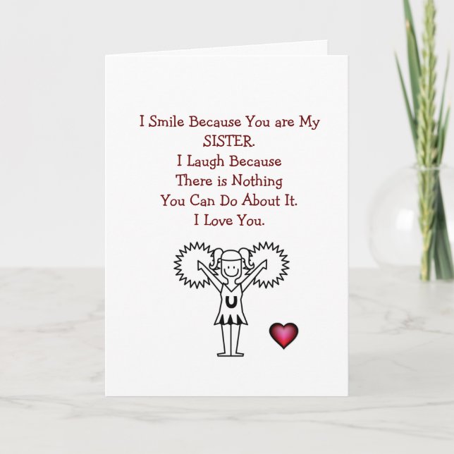 Happy Birthday Sister - I Smile Card (Front)