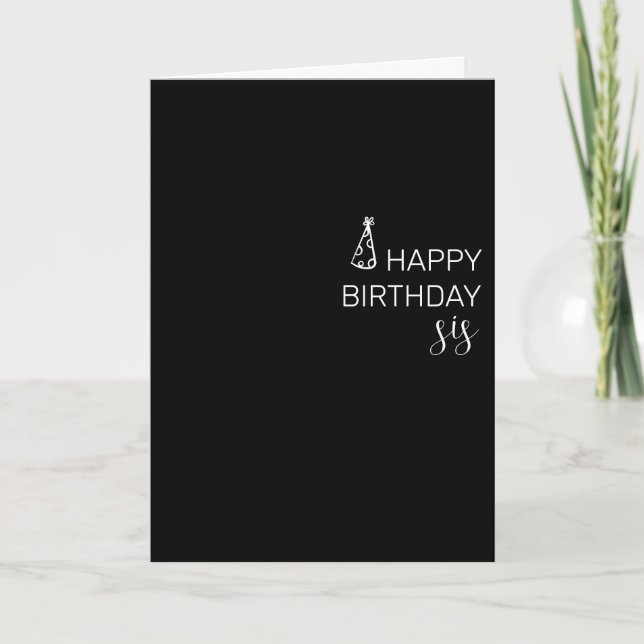 Happy Birthday Sister minimalistic Simple  Card (Front)