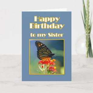 Happy Birthday Sister Monarch Butterfly Card