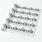 Piano Keys Black With Sheet Music Pattern Wrapping Paper | Zazzle.com