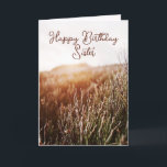 Happy Birthday Sister - Rustic Birthday Card<br><div class="desc">Custom birthday card featuring rustic sunset photo with "Happy Birthday Sister" in script typography. Colored interior and back. Also available for Instant Download to easily share with friends and family.</div>
