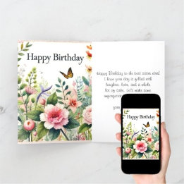 Happy Birthday Sister Wildflower Greeting  Card