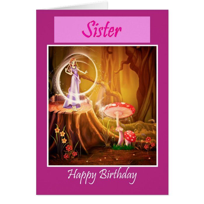 Happy Birthday Sister with fairy sister's birthday Cards