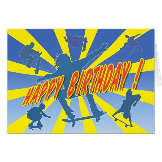 Happy Birthday Skateboarding Card | Zazzle.com