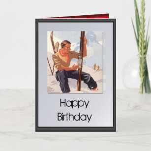 Happy Birthday Ski Time Card Zazzle Com