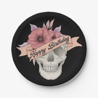 Happy birthday skull plates