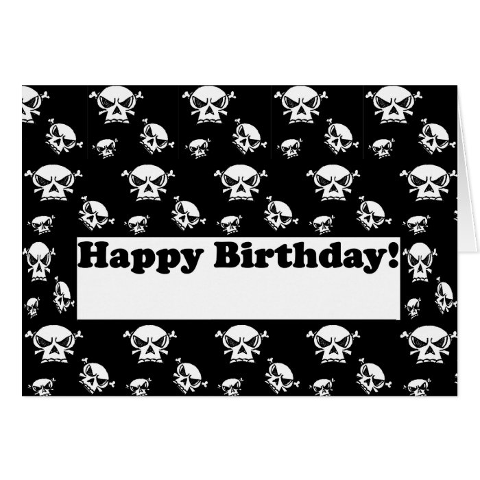 Happy Birthday Skulls Template Card