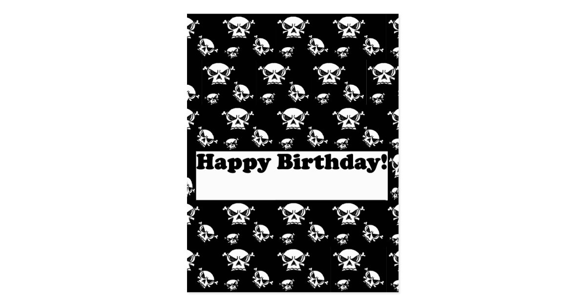 Happy Birthday Skulls Template Postcard | Zazzle.com