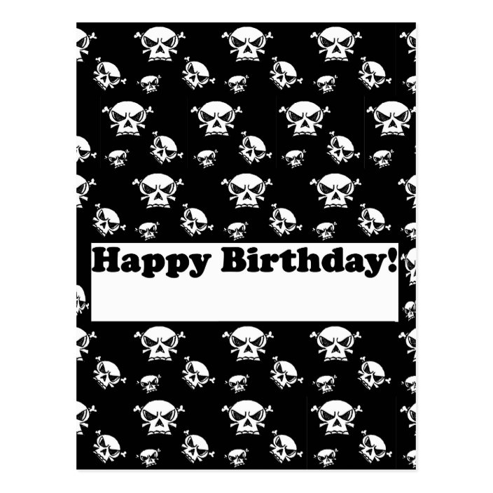 Happy Birthday Skulls Template Postcard | Zazzle.com