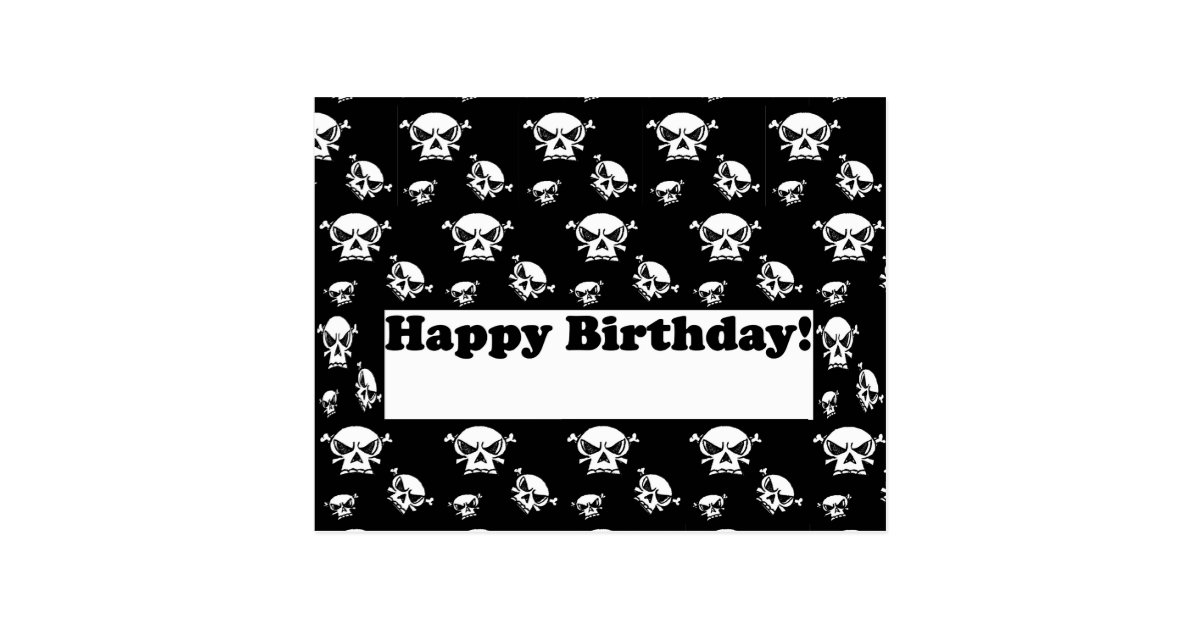 Happy Birthday Skulls Template Postcard | Zazzle.com