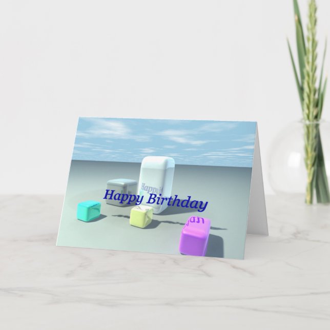 Happy Birthday (Sky Boxes) Card (Front)