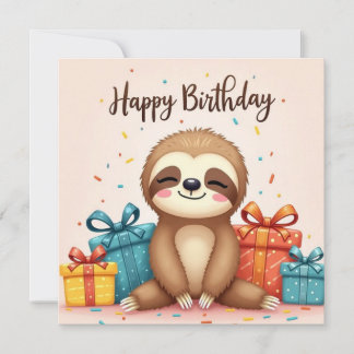 Happy Birthday Sloth Card