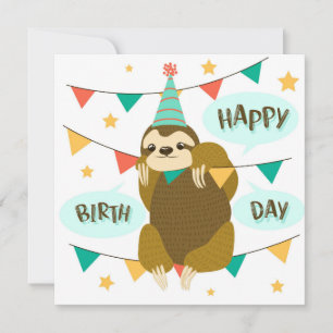 Happy Birthday Sloths Card