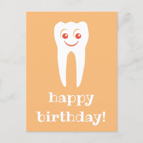 happy birthday smiles tooth postcard