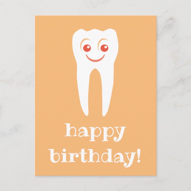 happy birthday smiles tooth postcard (Front)