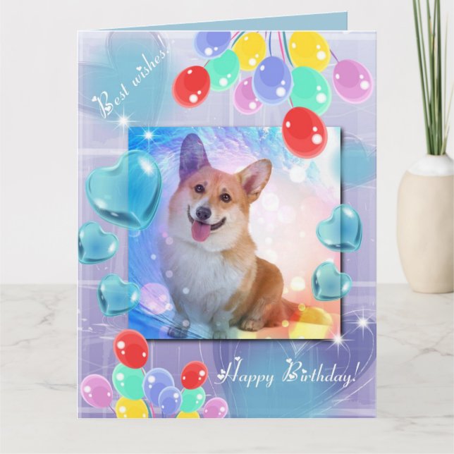 Happy Birthday Smiling Corgi Big Greeting Card (Front)