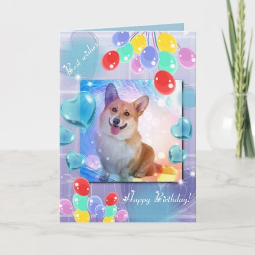 Happy Birthday Smiling Corgi Card