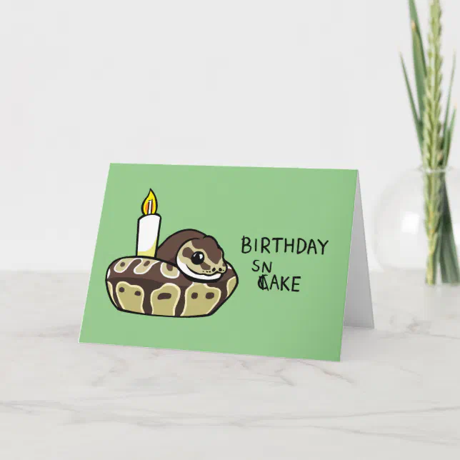 Happy Birthday Snake Cute Ball Python Drawing Card | Zazzle