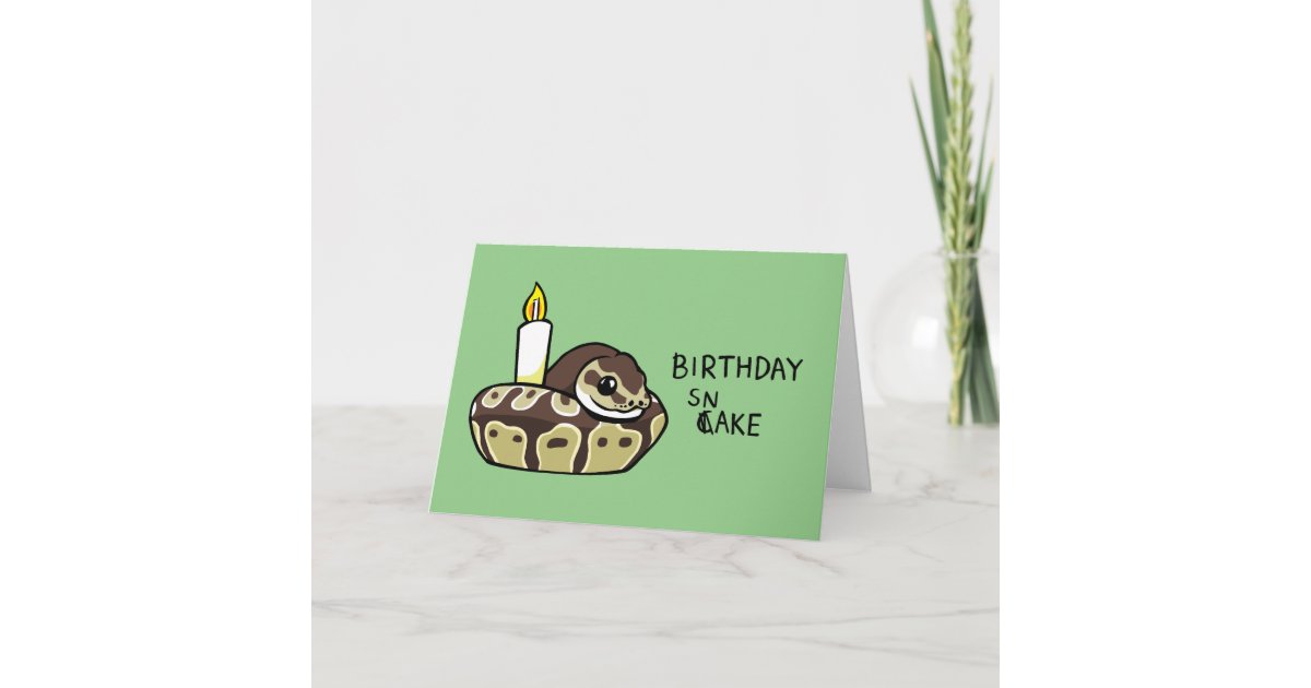Happy Birthday Snake Cute Ball Python Drawing Card | Zazzle