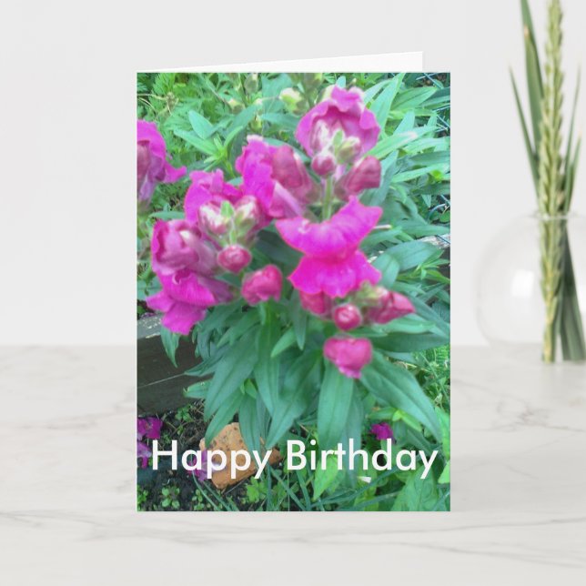 Happy Birthday. Snapdragon flower. Card (Front)