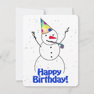Happy Birthday  Snowman Invitation