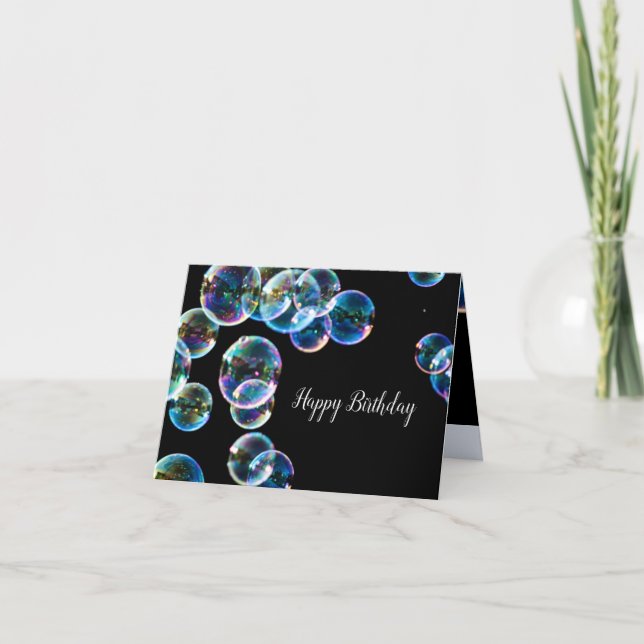 Happy Birthday Soap Bubble Custom Card (Front)
