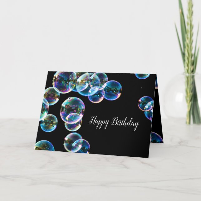 Happy Birthday Soap Bubble Custom Card (Front)