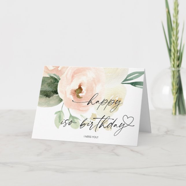 Happy Birthday Socially Distant Coronavirus Blush Card (Front)