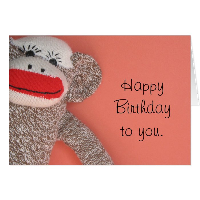 Happy Birthday Sock Monkey Cards
