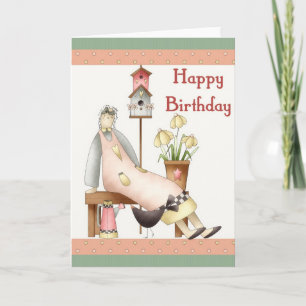 Happy Birthday Soft Prim Doll Greeting Card