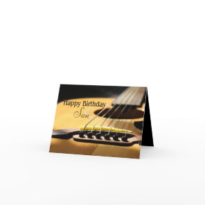 Happy Birthday Son! Acoustic Guitar Photo Holiday Card