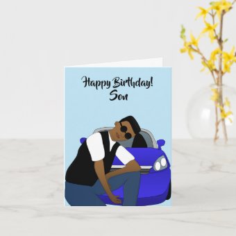 Happy Birthday Son African American Card | Zazzle
