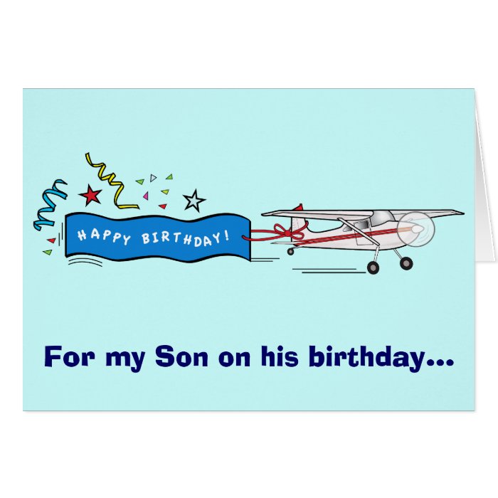 Happy Birthday Son Airplane Greeting Cards
