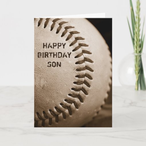 Happy Birthday Son Baseball Greeting Card | Zazzle