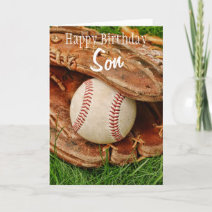 Happy Birthday Son Baseball with Mitt Card