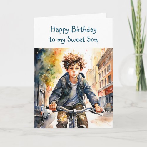 Happy Birthday Son | Boy on Bike in City
