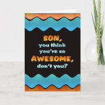Happy Birthday Son Card / Awesome Son Card<br><div class="desc">Let a special son know you think he's awesome on his birthday with this colorful waves card.</div>