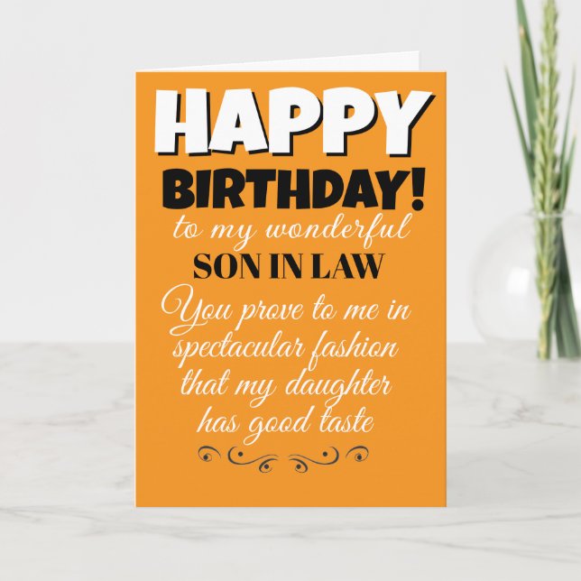 Happy birthday son in law card (Front)