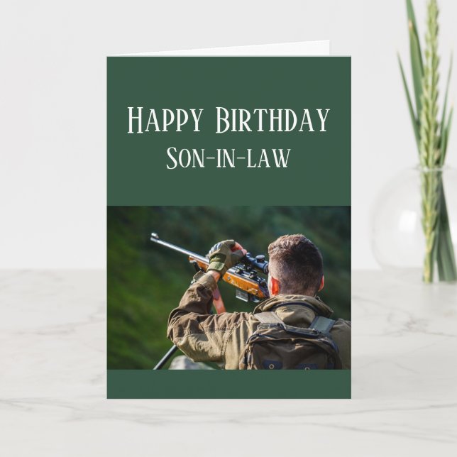 Happy Birthday Son-in-law Hunting Camouflage Card (Front)