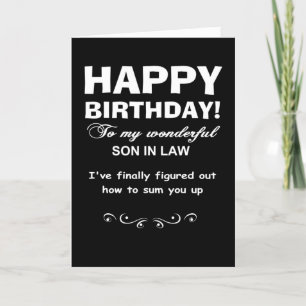 Happy birthday son in law letterpress thank you card