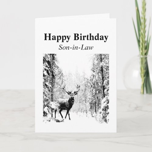 Happy Birthday Son-in-Law Vintage Stag, Deer